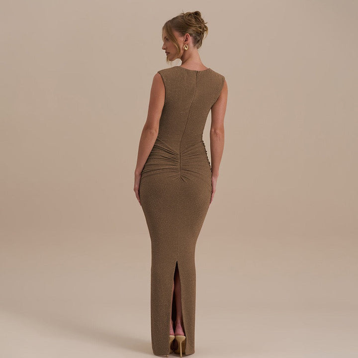 Sequined maxi dress with gathered design - Harel