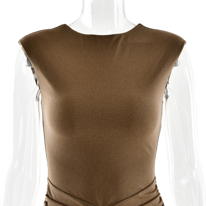 Sequined maxi dress with gathered design - Harel