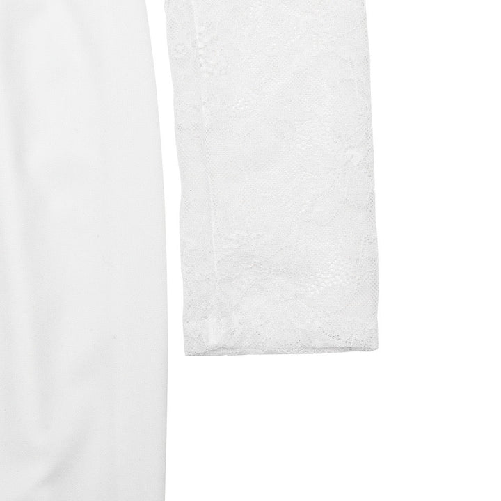 Tailored midi dress with lace and slit design - SALIN