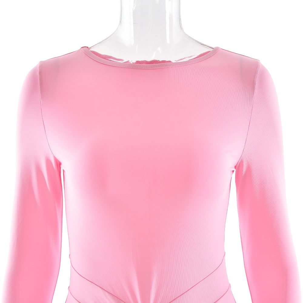 Maxi dress with gathers and buckle design - RAVIV