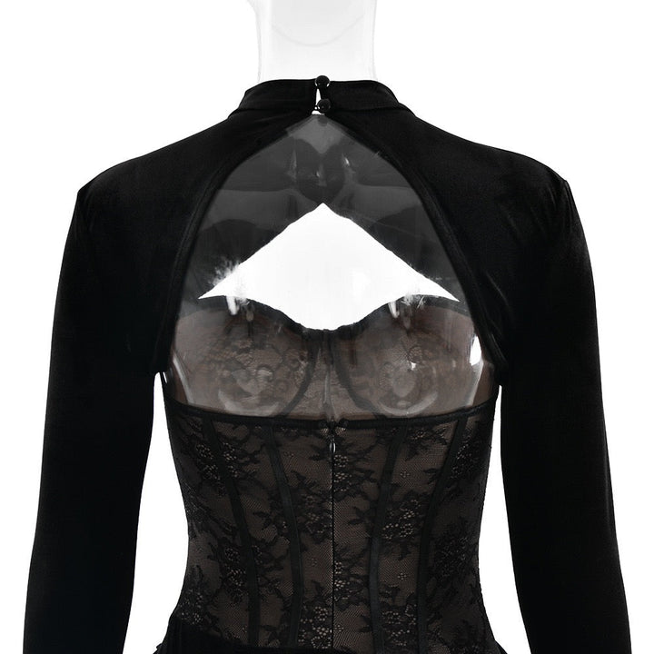 Strapless velvet maxi dress with lace bodice design and matching top - Isabella