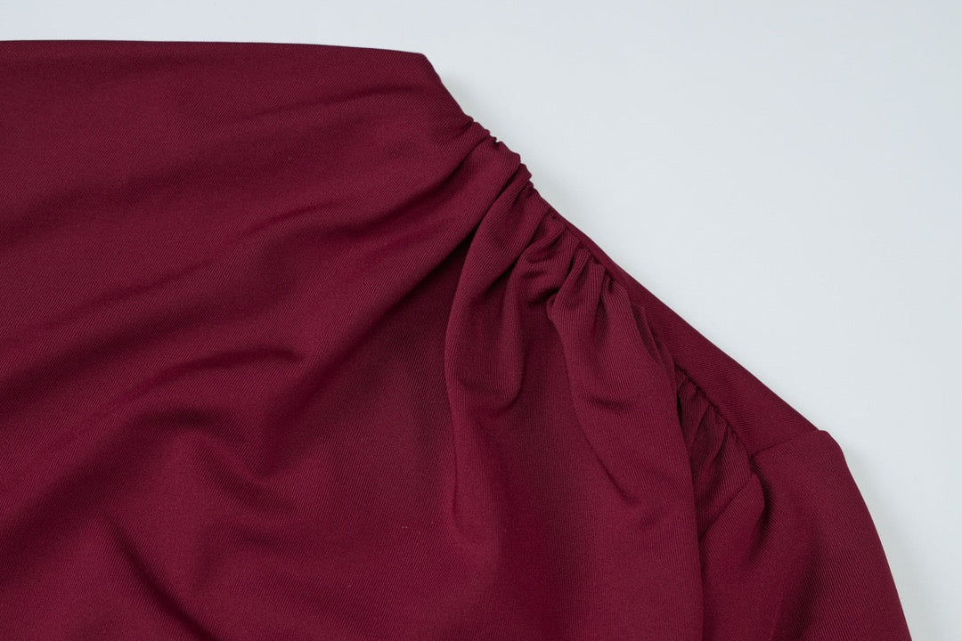 Maxi Dress with Ruching and Back Tie for Waist Fitting - Hermosa