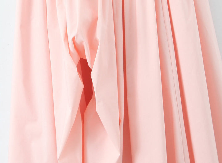 Maxi balloon dress with slit design and tie at the back - Bianca