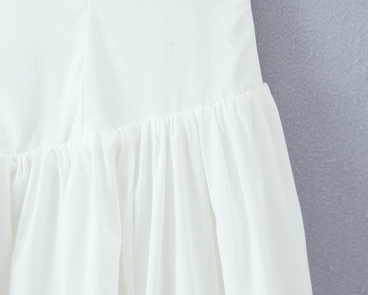 Maxi balloon dress with slit design and tie at the back - Bianca