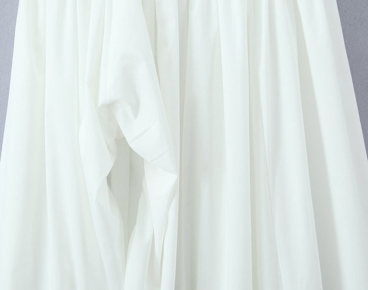 Maxi balloon dress with slit design and tie at the back - Bianca