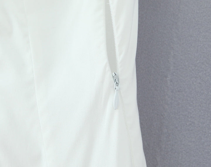 Maxi balloon dress with slit design and tie at the back - Bianca