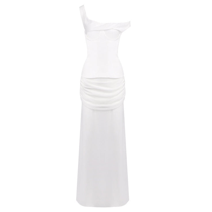 Chiffon maxi dress with a corset design and pin fastening - TOMMY