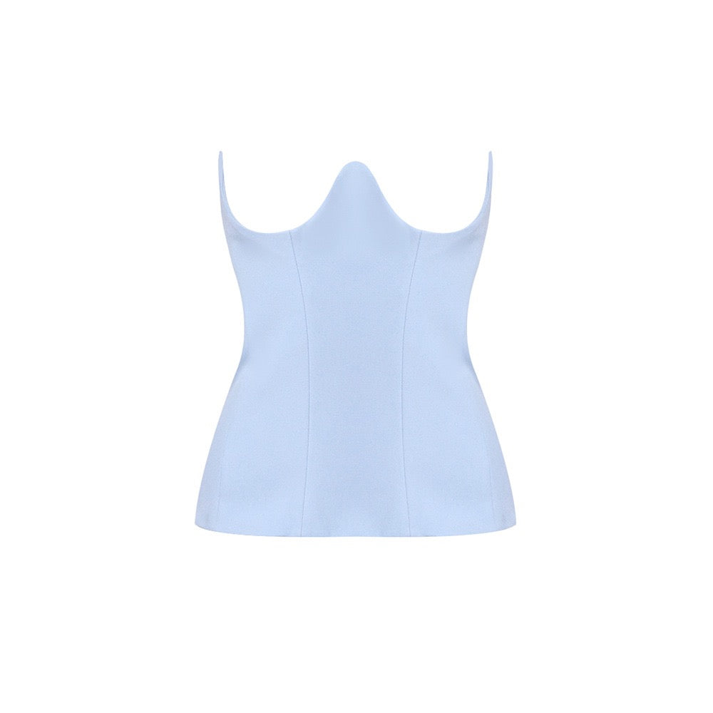 Chiffon maxi dress with a corset design and pin fastening - TOMMY
