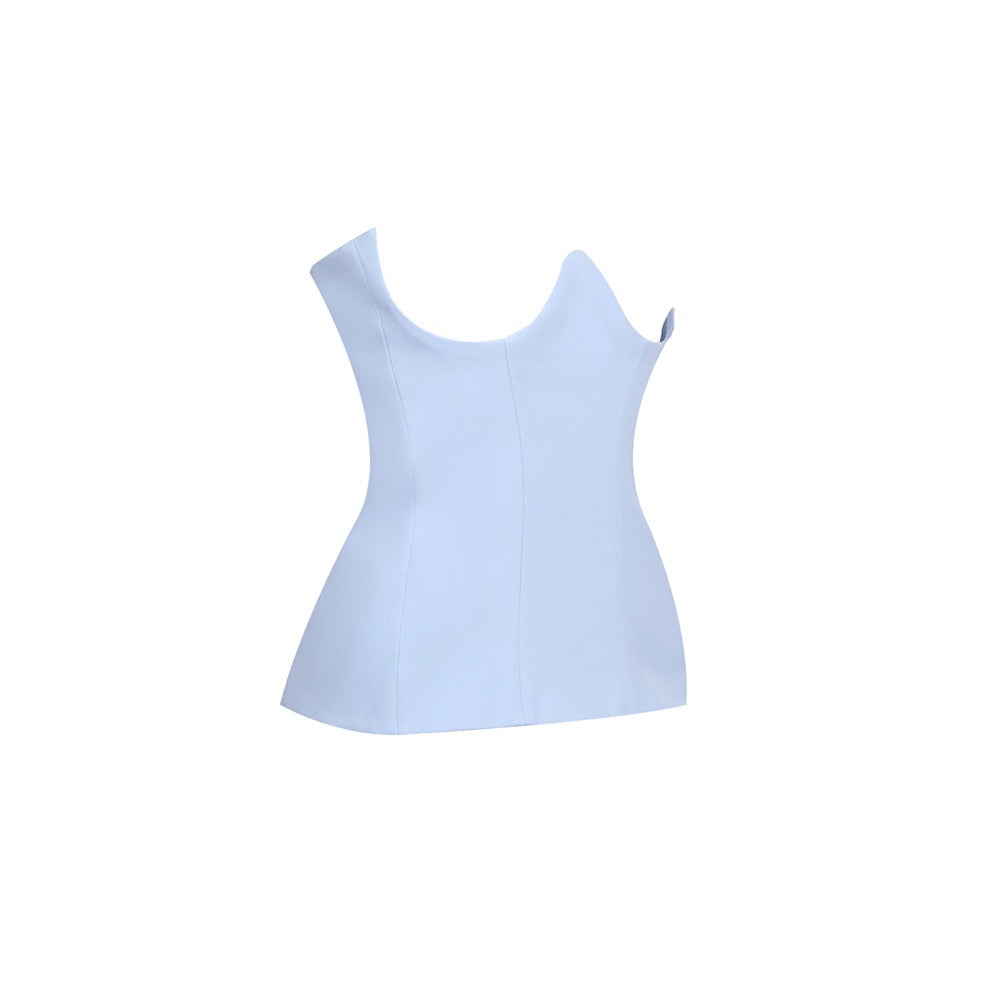 Chiffon maxi dress with a corset design and pin fastening - TOMMY