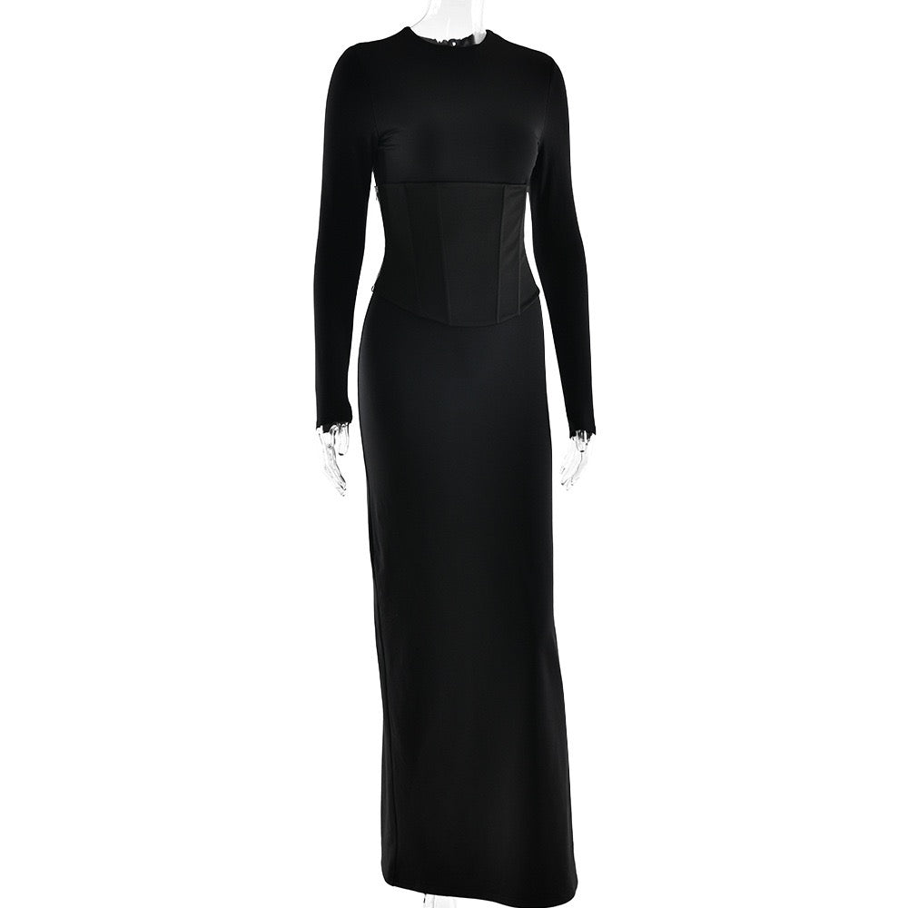 Maxi dress with corset design - TOHAR