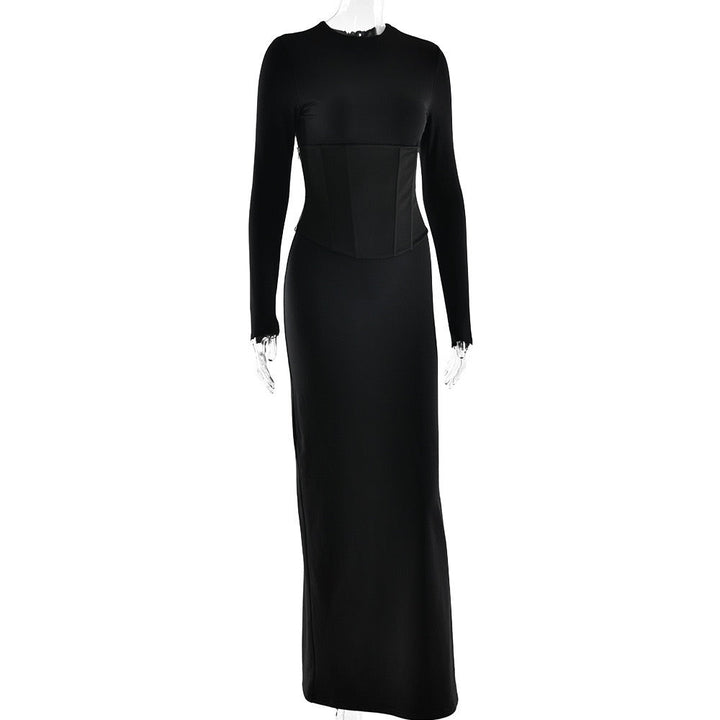 Maxi dress with corset design - TOHAR