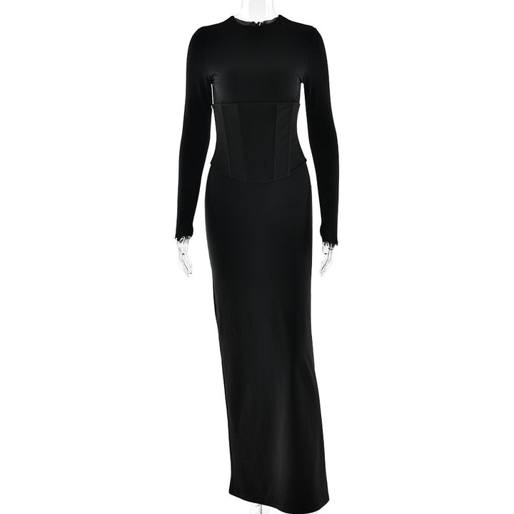 Maxi dress with corset design - TOHAR