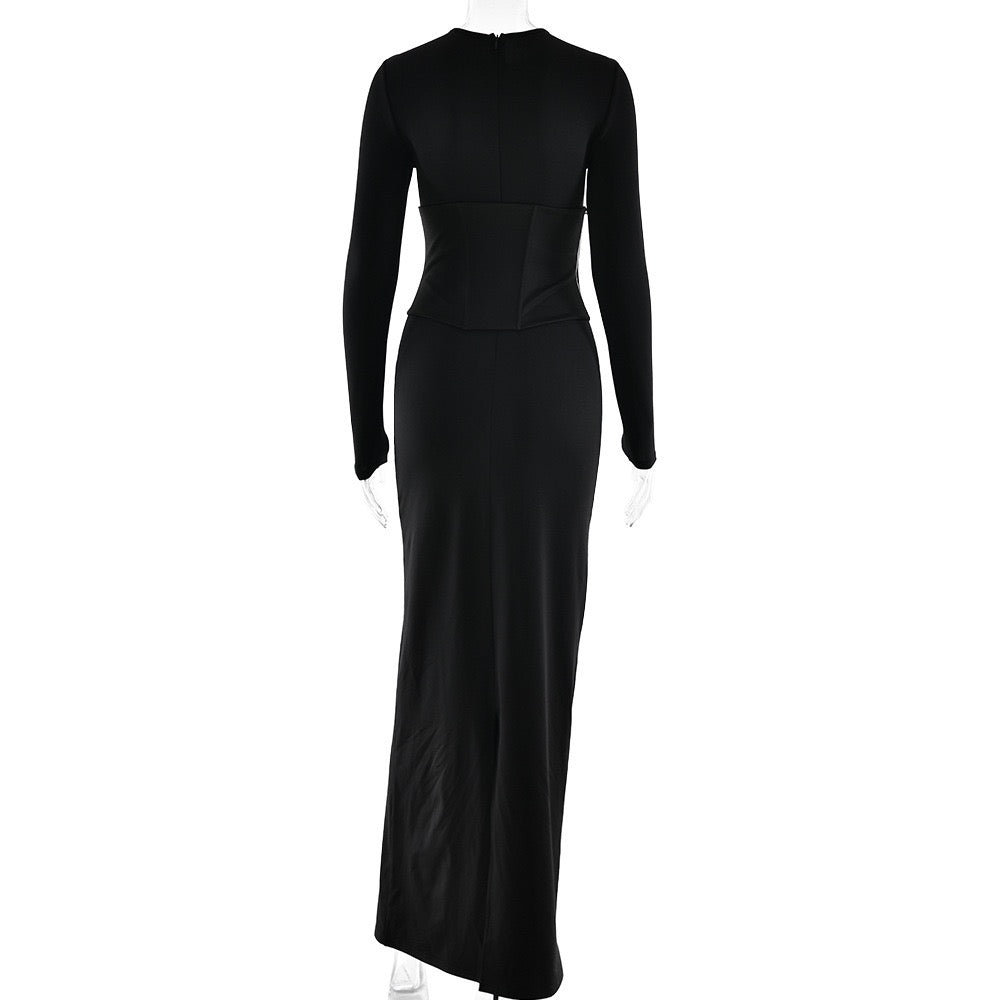 Maxi dress with corset design - TOHAR