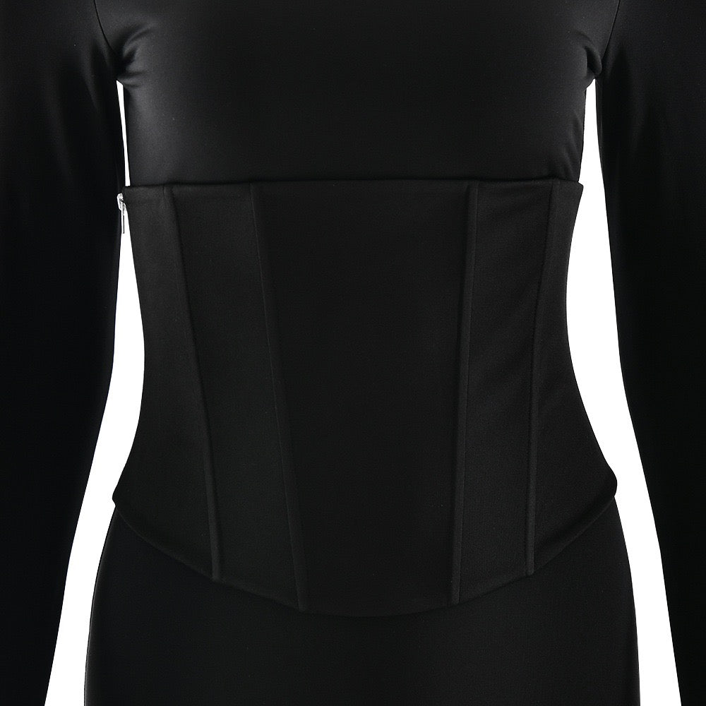 Maxi dress with corset design - TOHAR