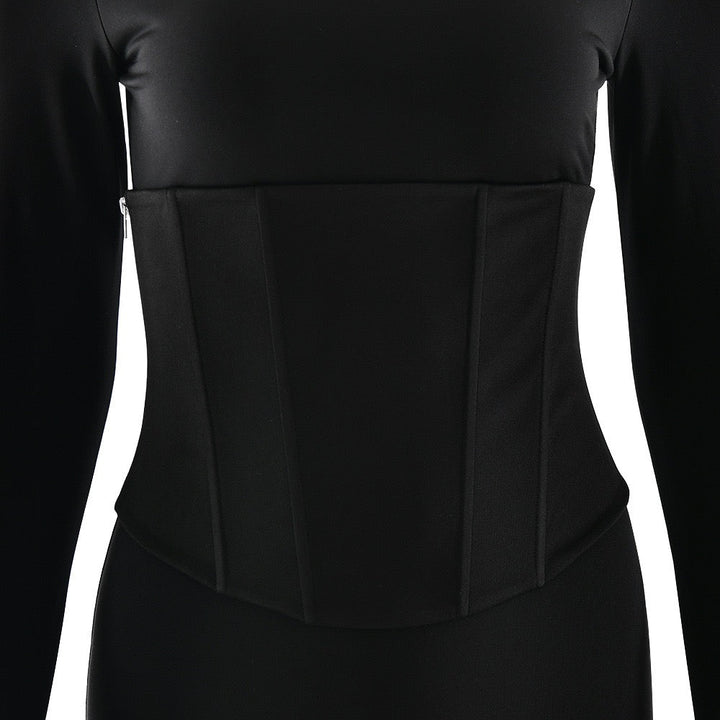 Maxi dress with corset design - TOHAR