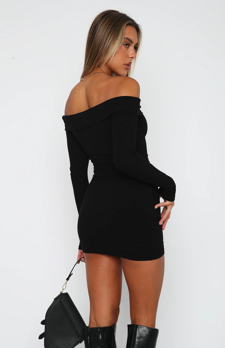 Off-the-shoulder fitted mini dress - RIKA