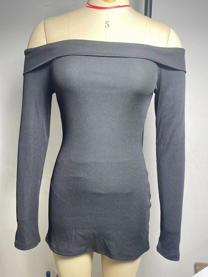 Off-the-shoulder fitted mini dress - RIKA