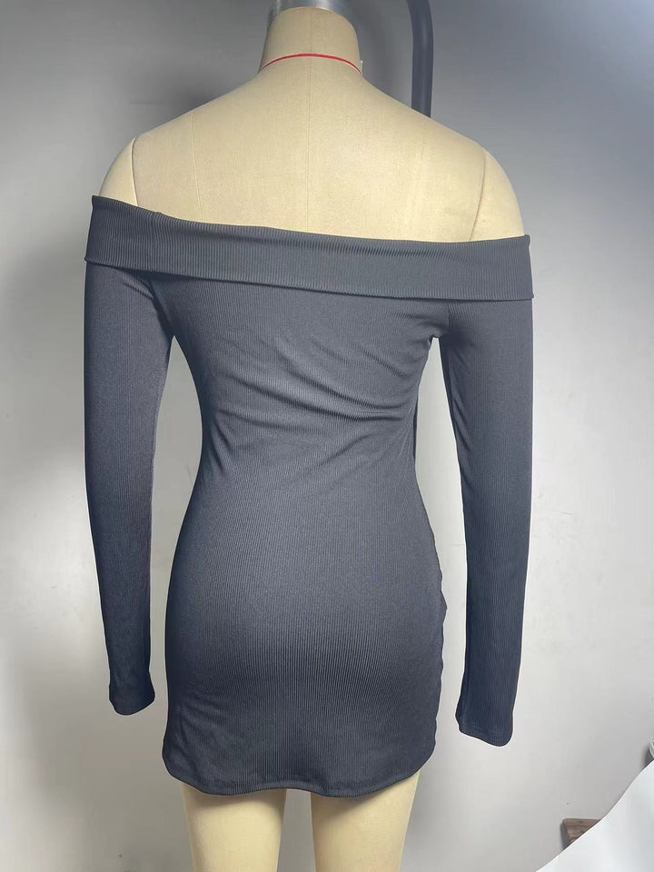 Off-the-shoulder fitted mini dress - RIKA