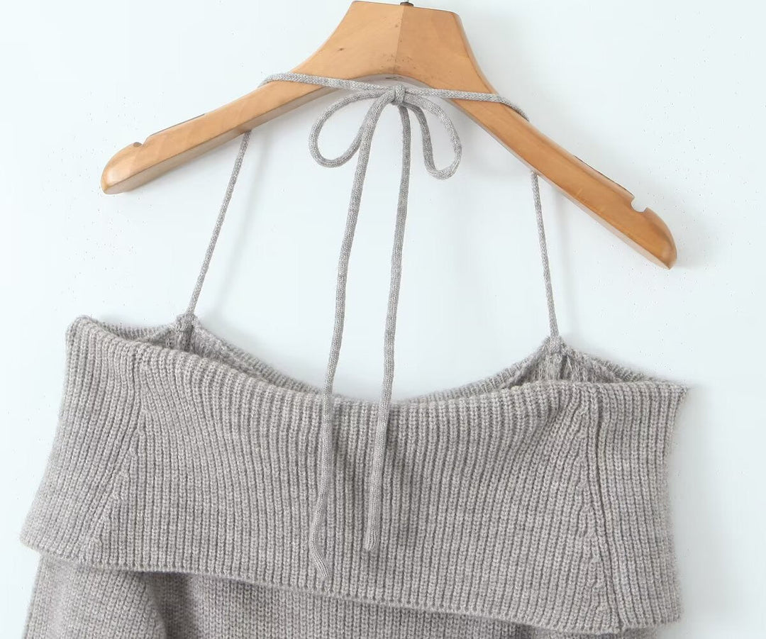 Off-the-shoulder knitted bodycon mini dress - MEL