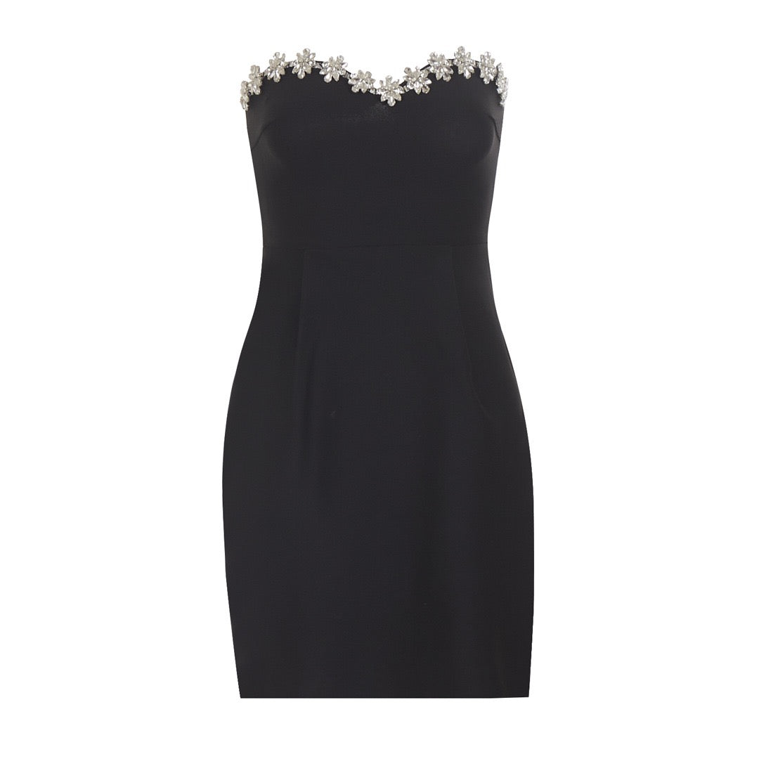Strapless mini dress with diamond design - MERI LI