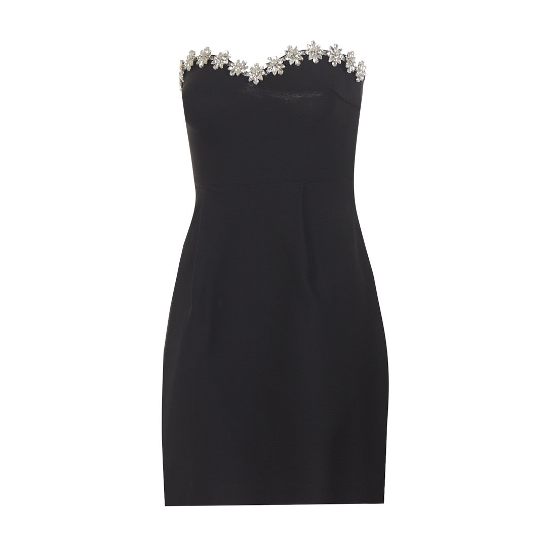 Strapless mini dress with diamond design - MERI LI