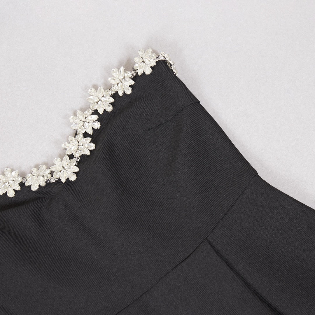 Strapless mini dress with diamond design - MERI LI