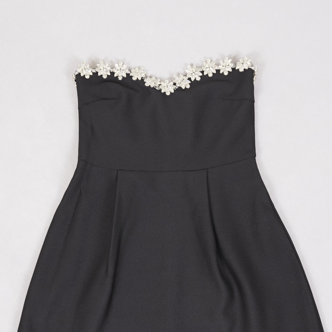 Strapless mini dress with diamond design - MERI LI