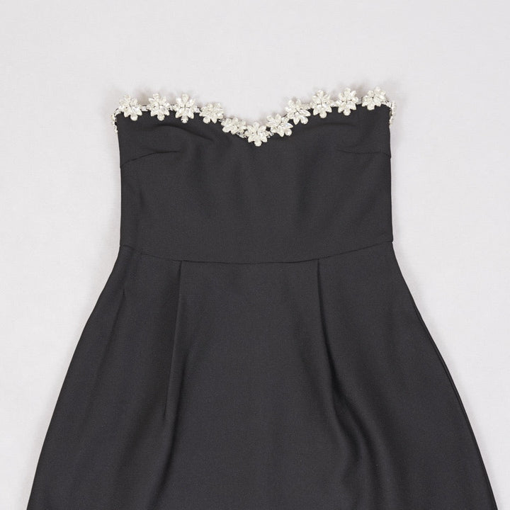 Strapless mini dress with diamond design - MERI LI