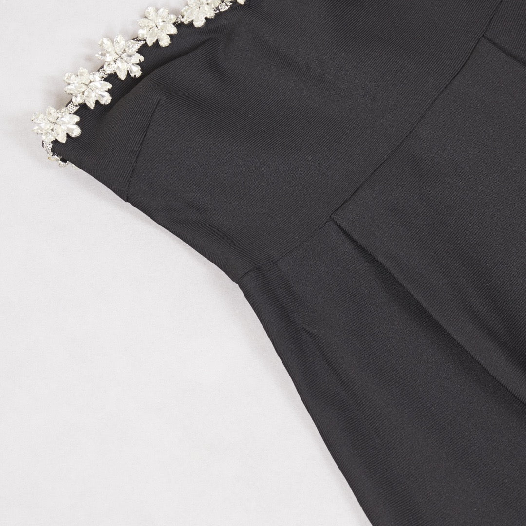 Strapless mini dress with diamond design - MERI LI