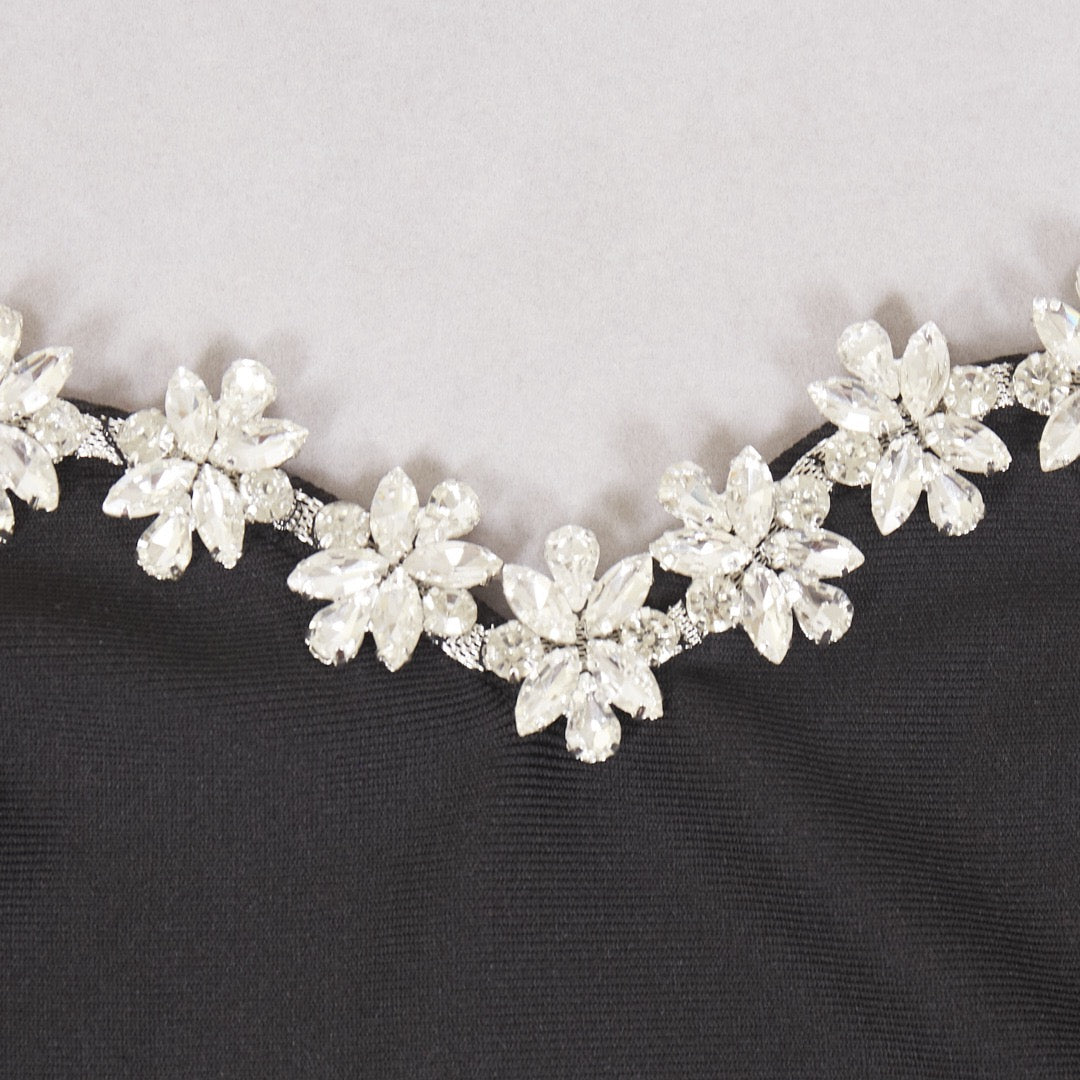 Strapless mini dress with diamond design - MERI LI