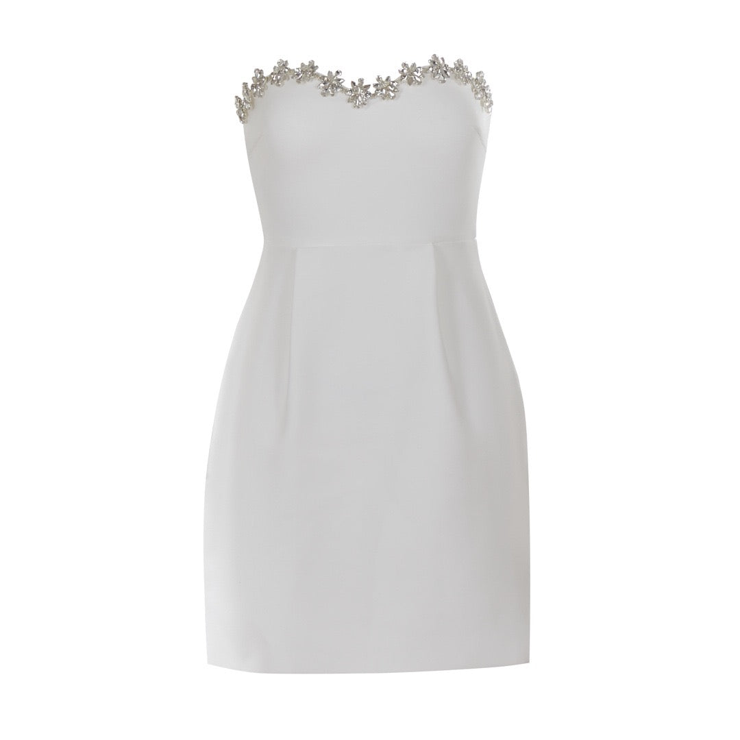 Strapless mini dress with diamond design - MERI LI