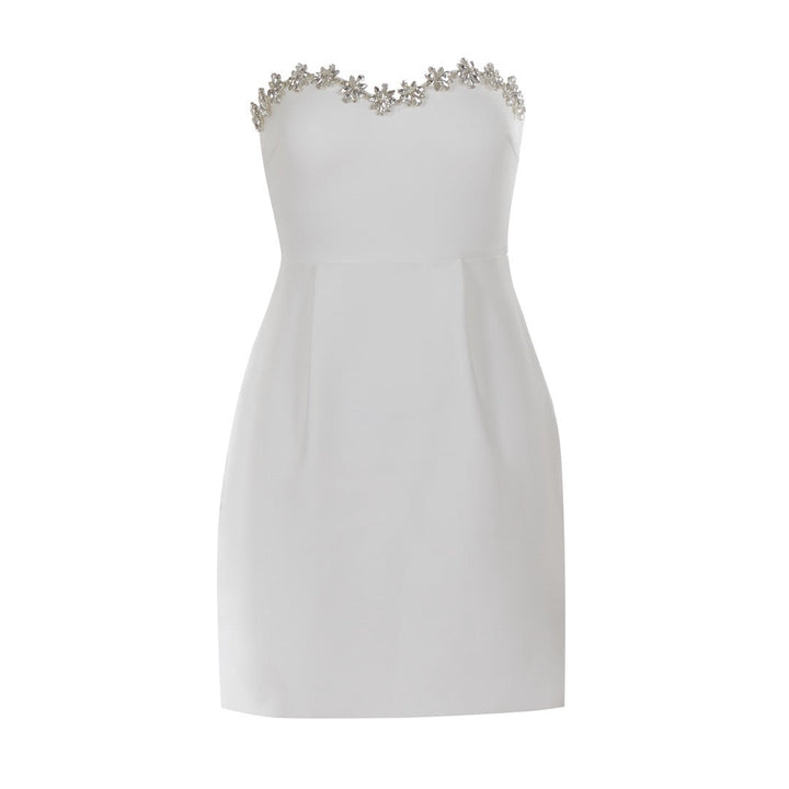 Strapless mini dress with diamond design - MERI LI