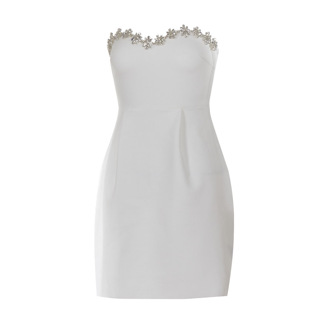 Strapless mini dress with diamond design - MERI LI