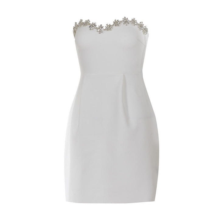 Strapless mini dress with diamond design - MERI LI