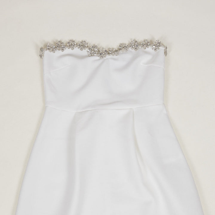 Strapless mini dress with diamond design - MERI LI