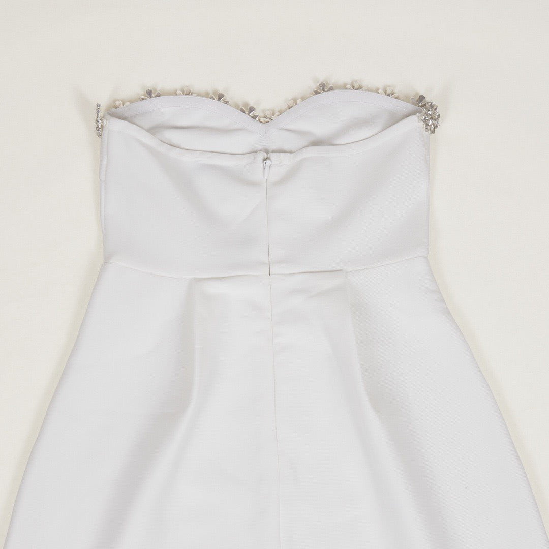 Strapless mini dress with diamond design - MERI LI