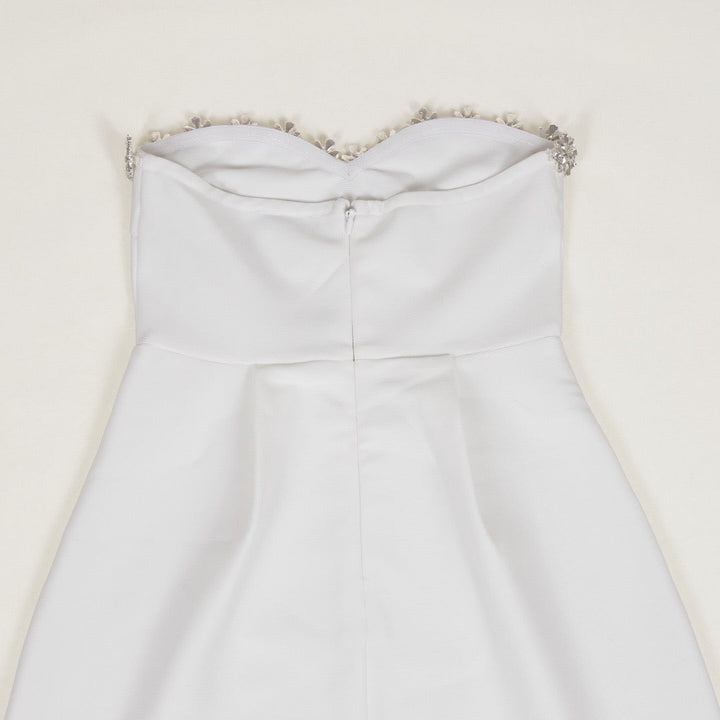 Strapless mini dress with diamond design - MERI LI