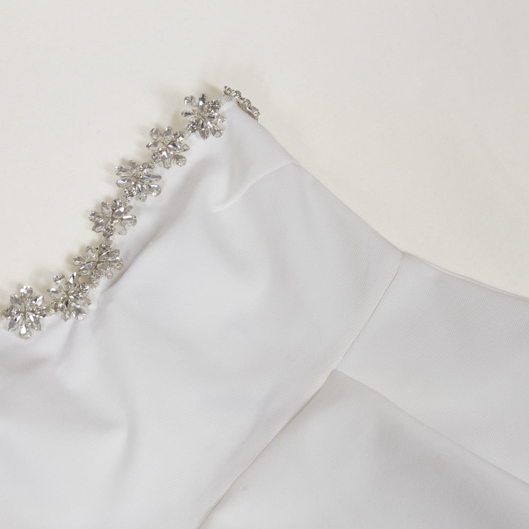 Strapless mini dress with diamond design - MERI LI