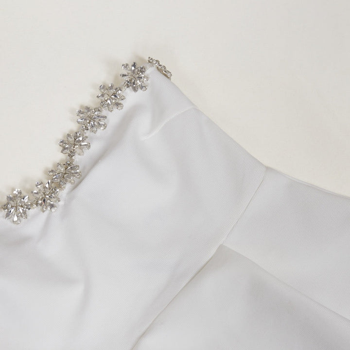 Strapless mini dress with diamond design - MERI LI