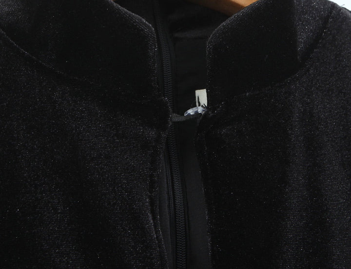 Velvet A-line mini dress with button closure at the neck - Sahar