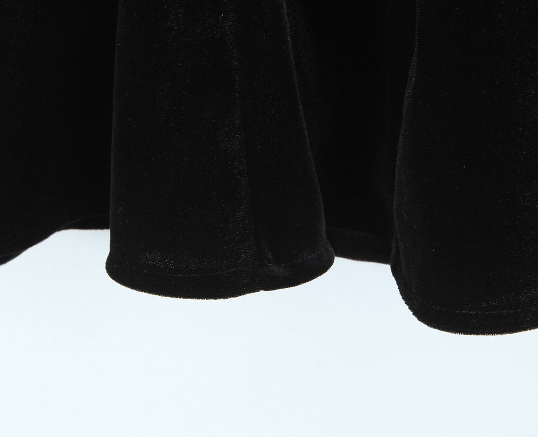 Velvet A-line mini dress with button closure at the neck - Sahar