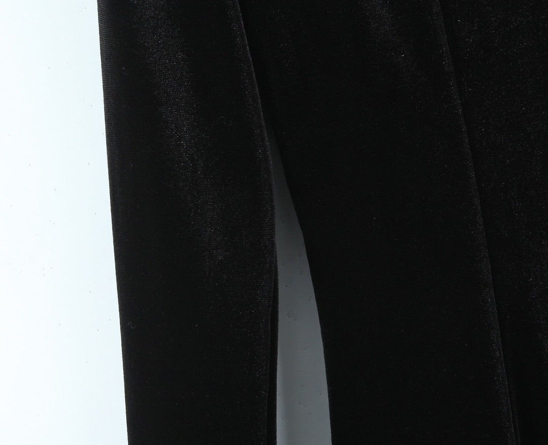 Velvet A-line mini dress with button closure at the neck - Sahar