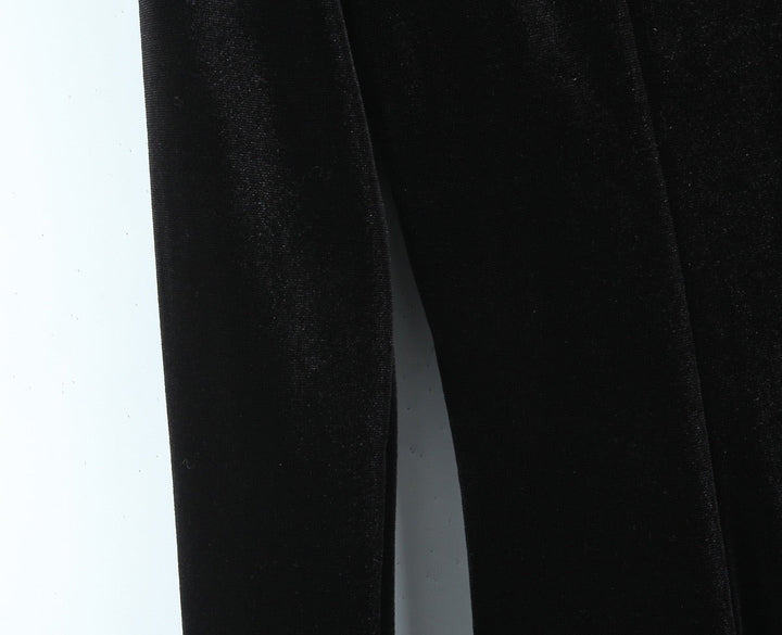 Velvet A-line mini dress with button closure at the neck - Sahar