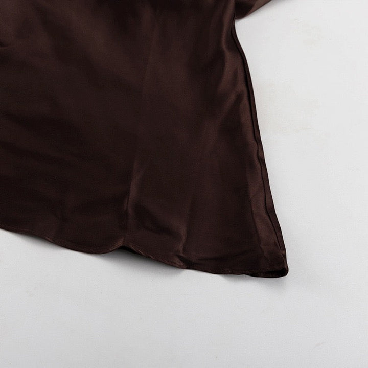 Satin maxi dress with tie straps – Lia