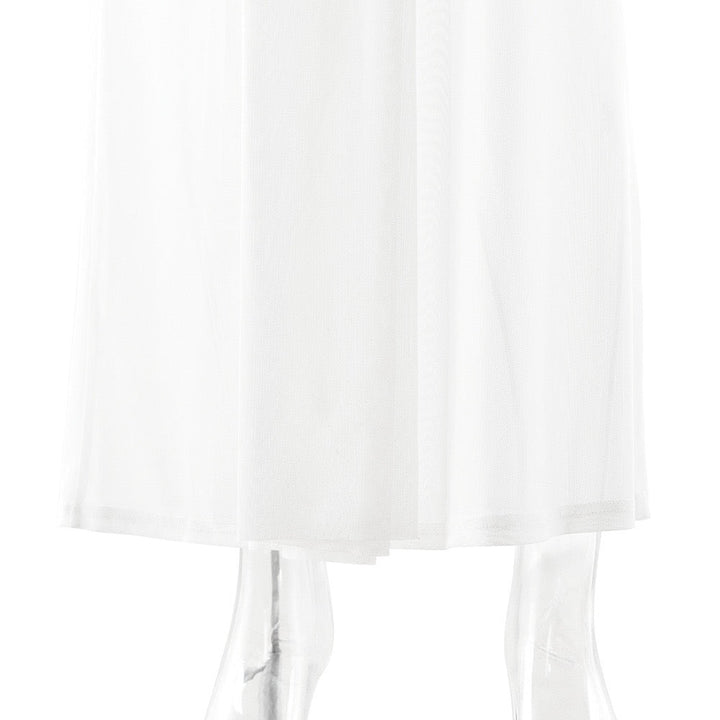 Maxi dress with mesh and gathers design - SARIELA