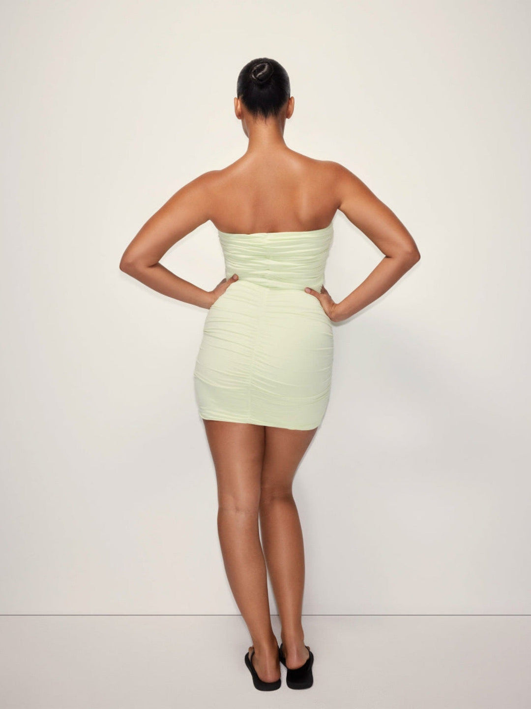 Strapless, gathered, tight mini dress - Bailey