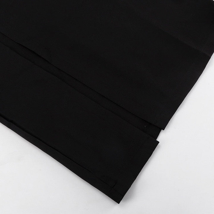 Tailored maxi dress with deep V-neckline and slit design - Amber