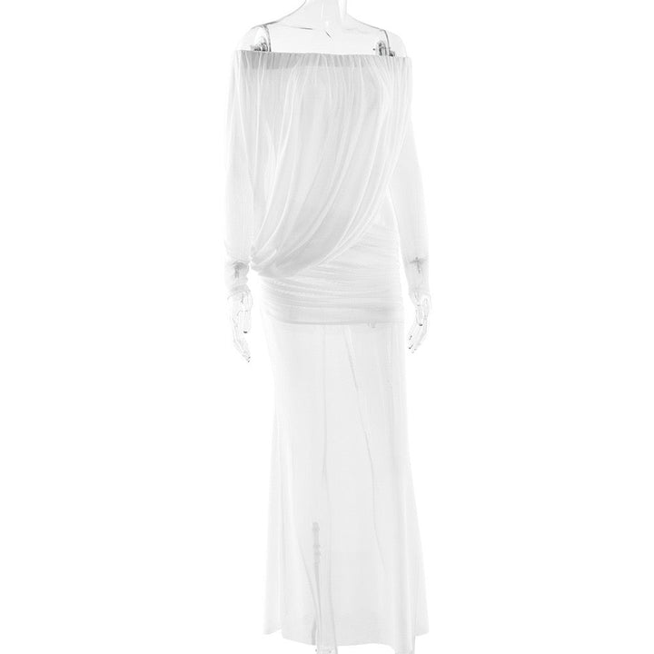 Chiffon maxi dress with pleats design - JULIS