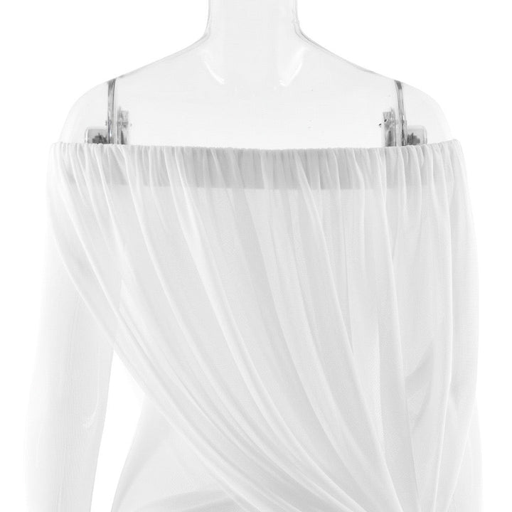 Chiffon maxi dress with pleats design - JULIS