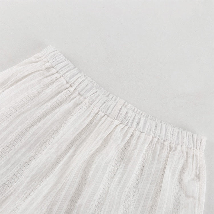 Two-piece chiffon suit with tie top and long pants – Neta Li